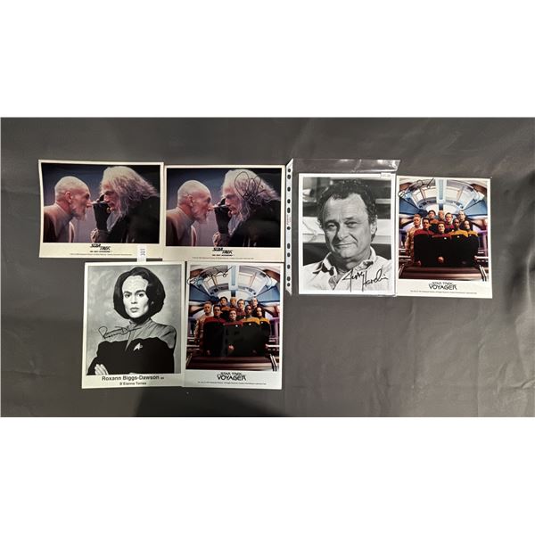 (6) AUTOGRAPHED 8" X 10" STAR TREK PHOTOS - *ONE HAS NO AUTOGRAPH*