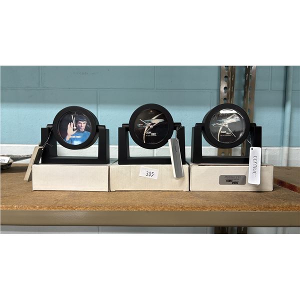 3 STAR TREK ALARM CLOCKS