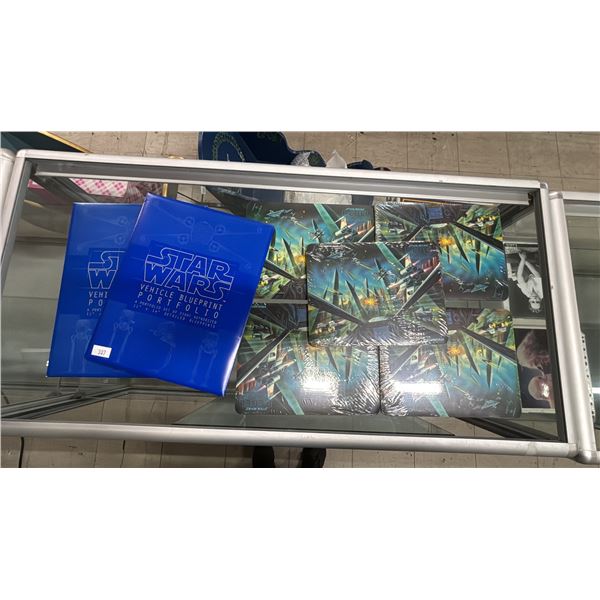 (5) STAR WARS REBELS MOUSE PADS & (2) STAR WARS VEHICLE BLUEPRINT PORTFOLIOS