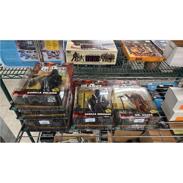 (5) "PLANET OF THE APES" ACTION FIGURES IN SEALED PACKAGES - SOME DUPLICATED