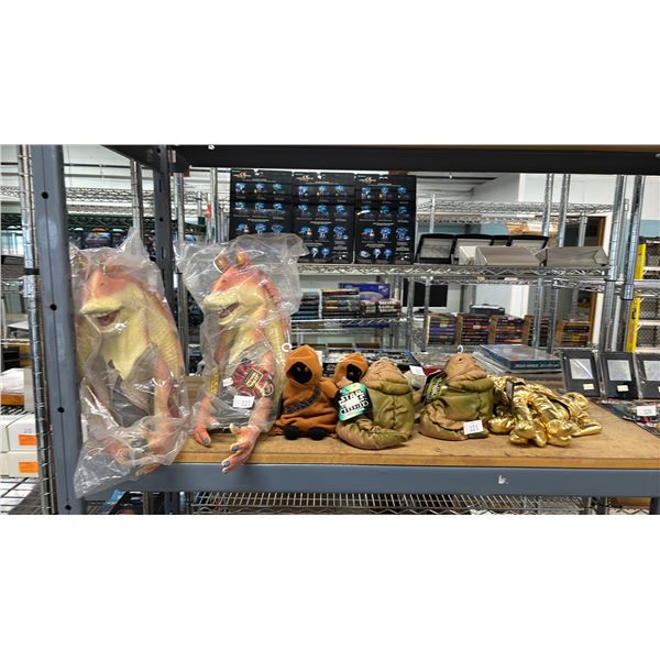 STAR WARS JAR-JAR BINK PUPPETS, JAWA, JABA THE HUT & C-3PO PLUSH TOYS, & TAUNTAUN ACTION FIGURE