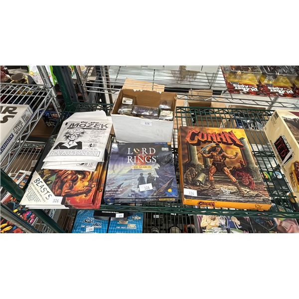 ASSORTED GAMES & TOYS: CONAN RPG, LORD OF RINGS GAME, LOONEY TUNES TOYS & MORE