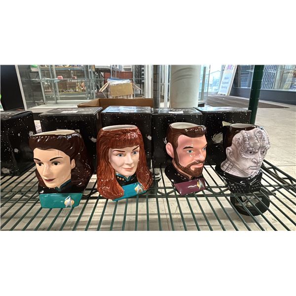 (4) "STAR TREK THE NEXT GENERATION" FIGURAL MUGS