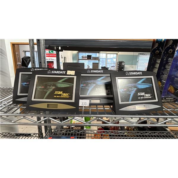 (4) ASSORTED VINTAGE STAR TREK CALENDAR CLOCKS: 1995 & 1996