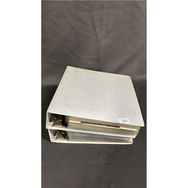 1 BINDER OF EMPTY TRADING CARD WRAPPERS & 1 BINDER OF TRADING CARD BOX TOPS