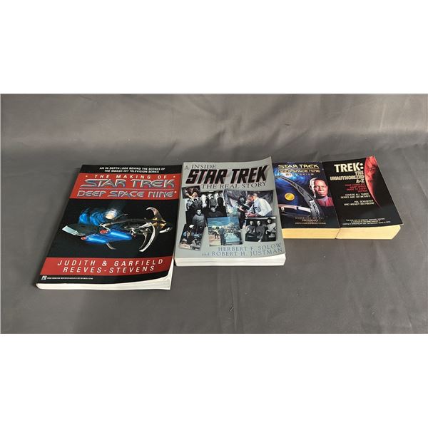 SHELF OF ASSORTED HARD COVER AND PAPERBACK STAR TREK NOVELS