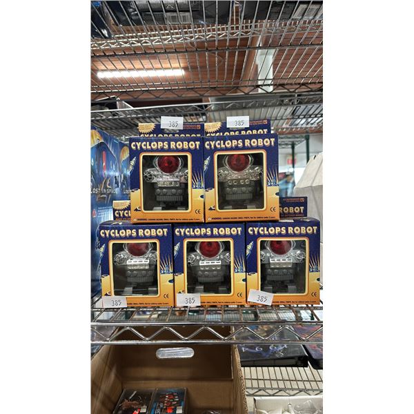 (5) VINTAGE CYCLOPS ROBOTS