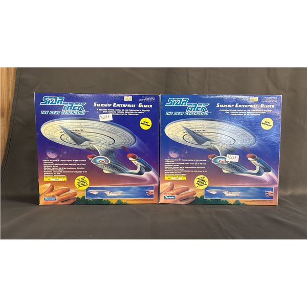 (2) VINTAGE STAR TREK: THE NEXT GENERATION STARSHIP ENTERPISE GLIDERS