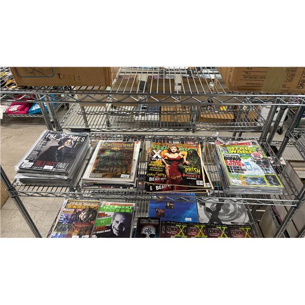 SHELF OF ASSORTED "THE X-FILES" & "STAR WARS" MAGAZINES & COMIC BOOKS