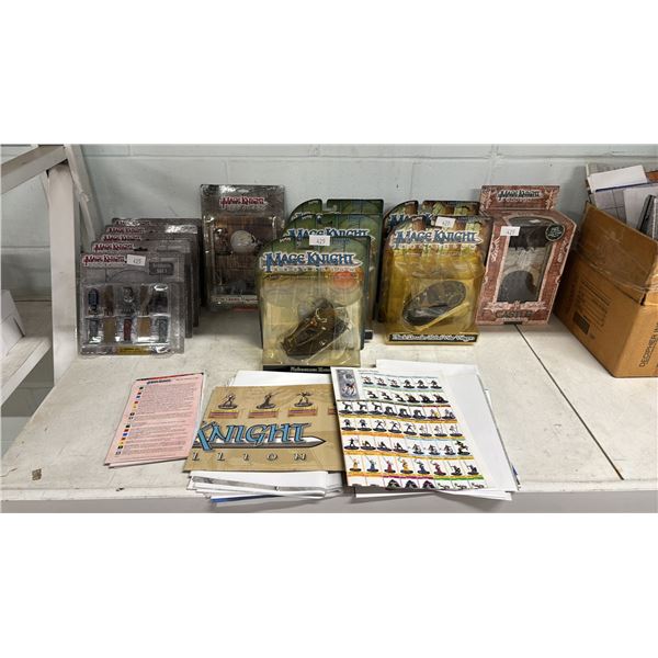 ASSORTED "MAGE KNIGHT" FIGURES, PROPS & POSTERS