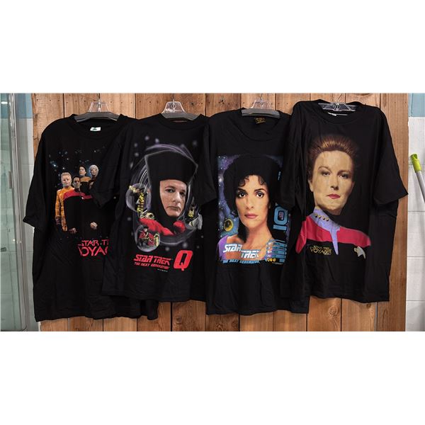 4 ASSORTED "STAR TREK" T-SHIRTS: ASSORTED SIZES & DESIGNS
