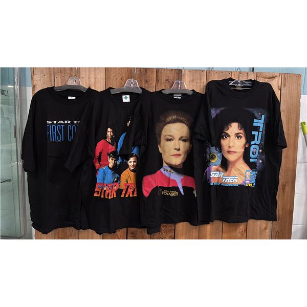 4 ASSORTED "STAR TREK" T-SHIRTS: ASSORTED SIZES & DESIGNS