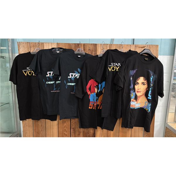 5 ASSORTED "STAR TREK" T-SHIRTS: ASSORTED SIZES & DESIGNS