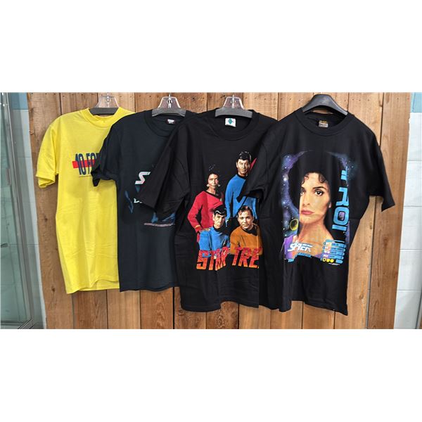 4 ASSORTED "STAR TREK" T-SHIRTS: ASSORTED SIZES & DESIGNS
