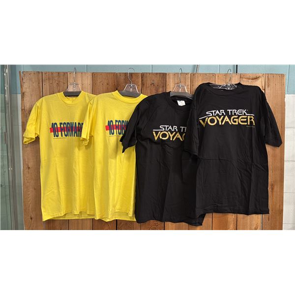 4 ASSORTED "STAR TREK" T-SHIRTS: ASSORTED SIZES & DESIGNS