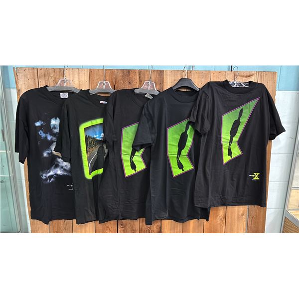 5 ASSORTED "THE X-FILES" GRAPHIC TEE SHIRTS: ASSORTED SIZES & DESIGNS