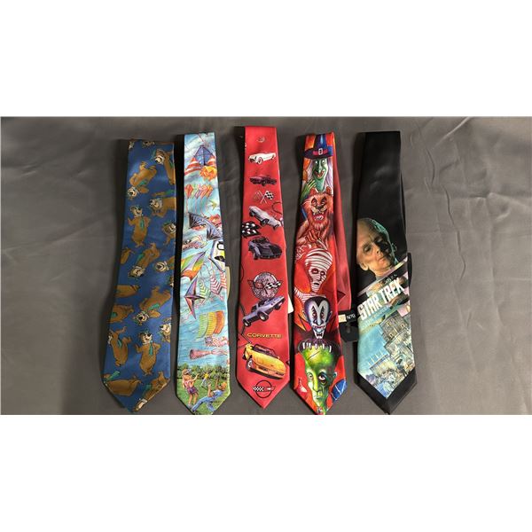 (5) ASSORTED NOVELTY GRAPHIC NECKTIES