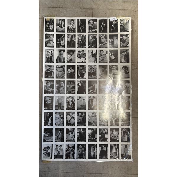 UNCUT SHEET OF LEAF 1967 STAR TREK TRADING CARDS - *LAMINATED*