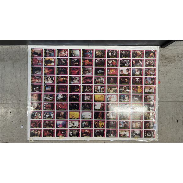UNCUT SHEET OF MONTY GUM 1982 STAR TREK THE WRATH OF KHAN TRADING CARDS - *LAMINATED*