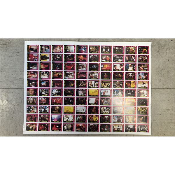 UNCUT SHEET OF MONTY GUM 1982 STAR TREK THE WRATH OF KHAN TRADING CARDS