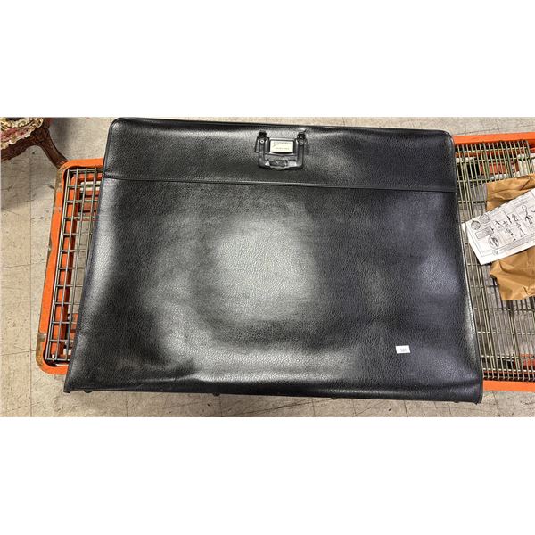 LARGE 42" X 31.5" LEATHER-LIKE FOLIO OF ASSORTED POSTERS