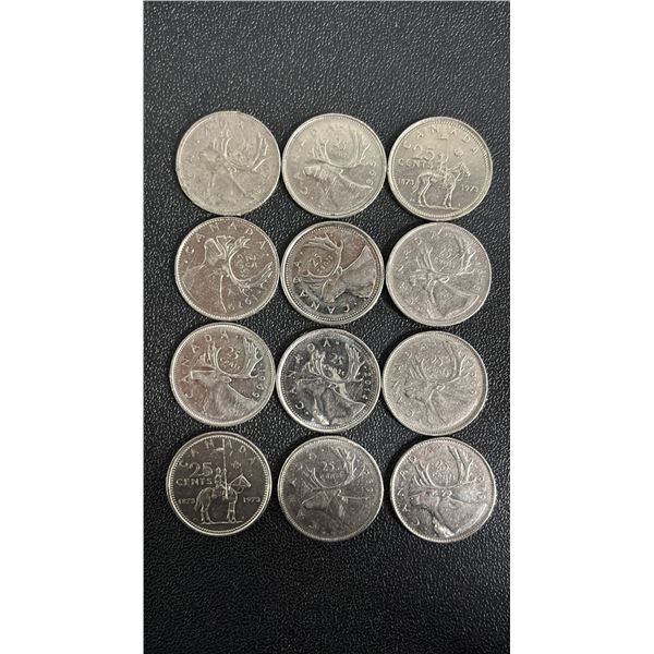 (12) ASSORTED CANADIAN QUARTERS