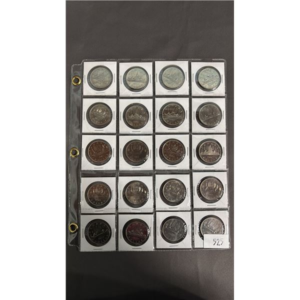 SLEEVE OF (20) 1960'S - 1980'S CANADIAN VOYAGEUR DOLLARS