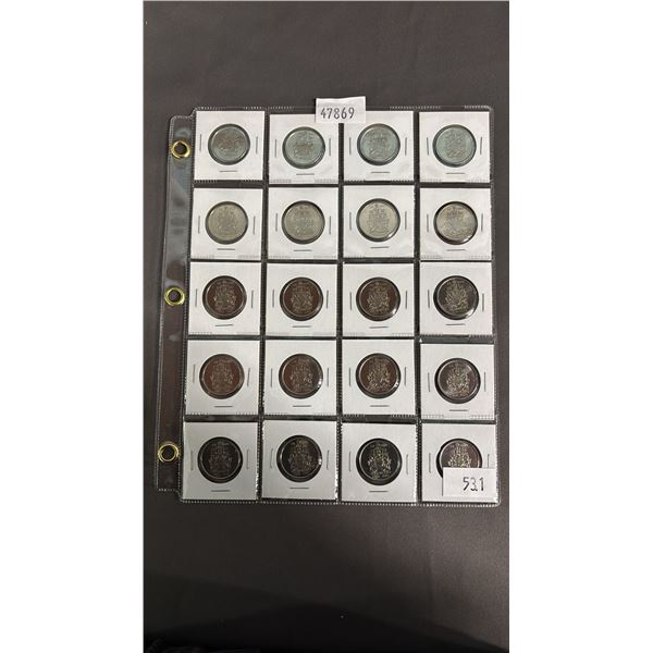 SLEEVE OF (20) 2002 CANADIAN HALF-DOLLARS