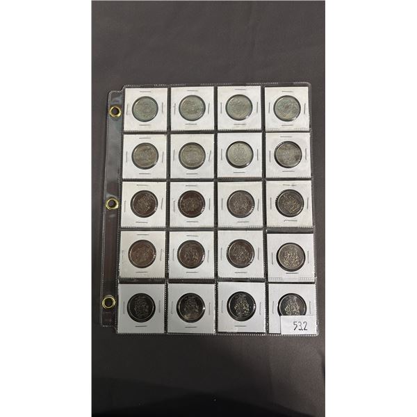 SLEEVE OF (20) 2002 CANADIAN HALF-DOLLARS