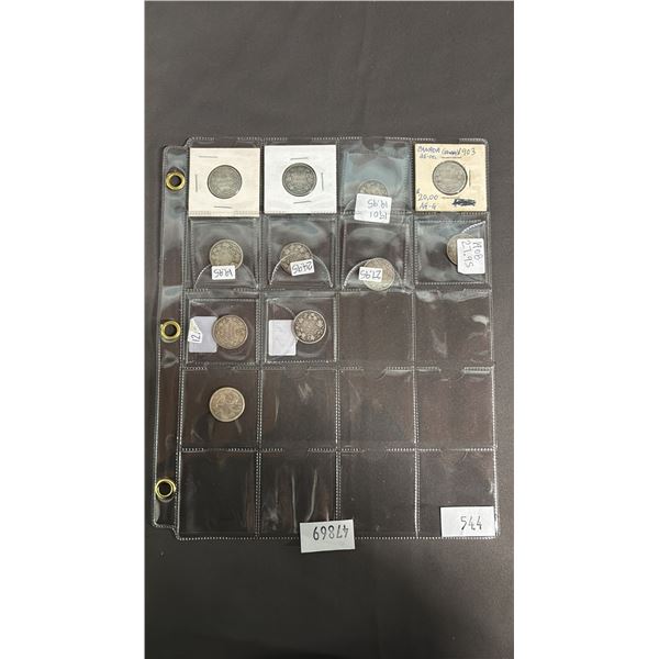 SLEEVE OF (13) 1800'S & 1900'S CANADIAN QUARTERS