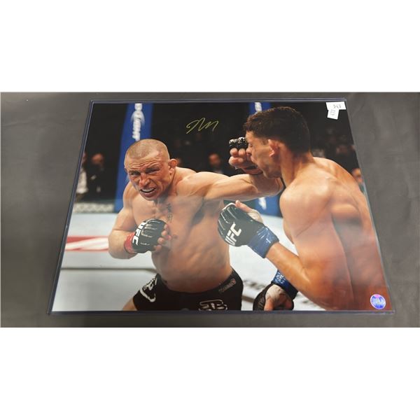 WEST COAST AUTHENTIC GEORGE ST. PIERRE SIGNED PHOTOGRAPH #23541 20" X 16"