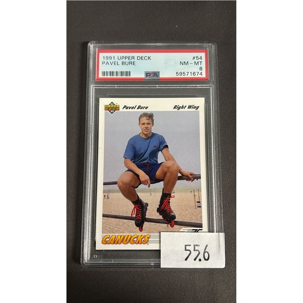 PSA 8 1991 UPPER DECK #54 PAVEL BURE ROOKIE CARD