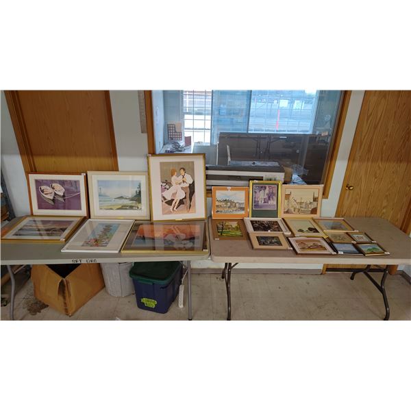 FRAMED ORIGINAL WATERCOLORS: LANDSCAPES, CITY SCENES, WATER VIEWS, LARGELY BY ELIZABETH SLACK