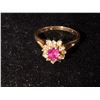 Image 4 : 14K LADIES' CLUSTER RING S/W RUBY & DIAMONDS (4.3G)