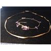 Image 2 : 10K CHAIN (17"), 14K NECKLACE (17") W/ AMETHYST BEADS (7G TOTAL)