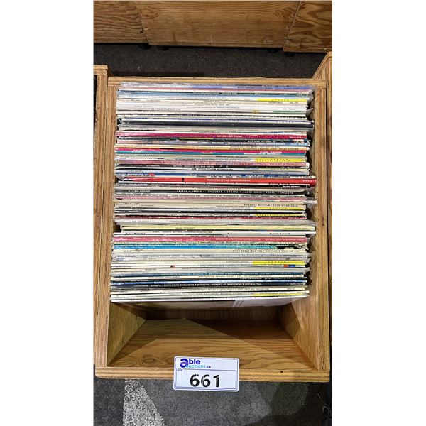 ROLLING BOX OF ASSORTED VINYL RECORDS