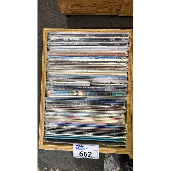 ROLLING BOX OF ASSORTED VINYL RECORDS