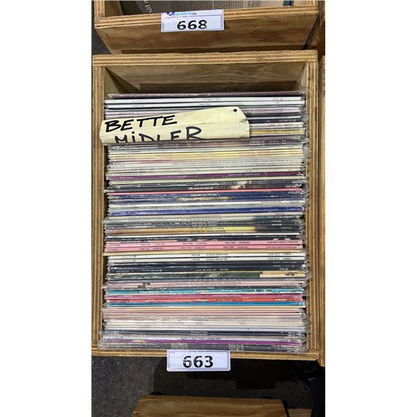ROLLING BOX OF ASSORTED VINYL RECORDS