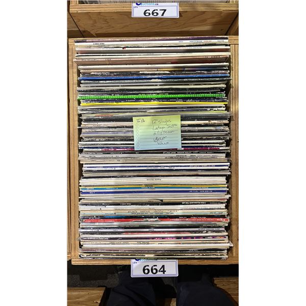 ROLLING BOX OF ASSORTED VINYL RECORDS