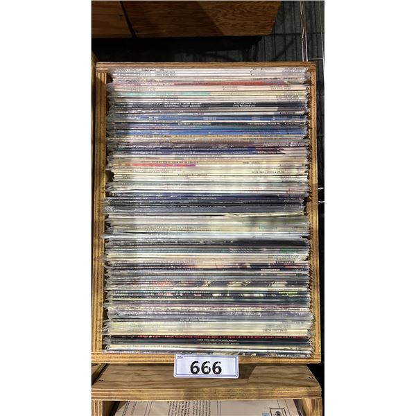 ROLLING BOX OF ASSORTED VINYL RECORDS