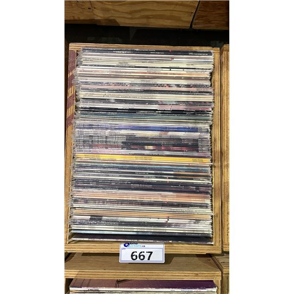 ROLLING BOX OF ASSORTED VINYL RECORDS