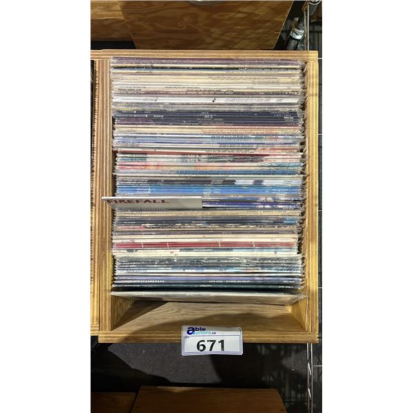 ROLLING BOX OF ASSORTED VINYL RECORDS