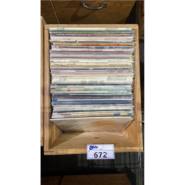 ROLLING BOX OF ASSORTED VINYL RECORDS