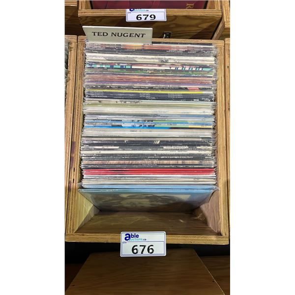 ROLLING BOX OF ASSORTED VINYL RECORDS