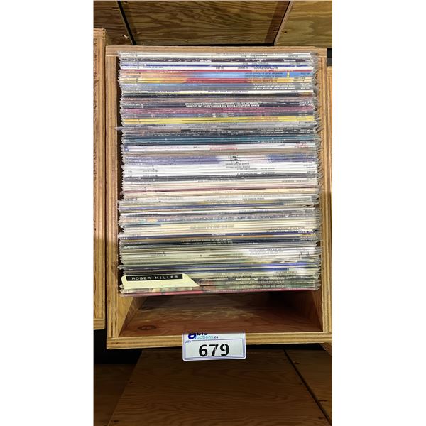 ROLLING BOX OF ASSORTED VINYL RECORDS