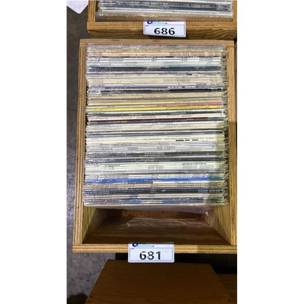ROLLING BOX OF ASSORTED VINYL RECORDS