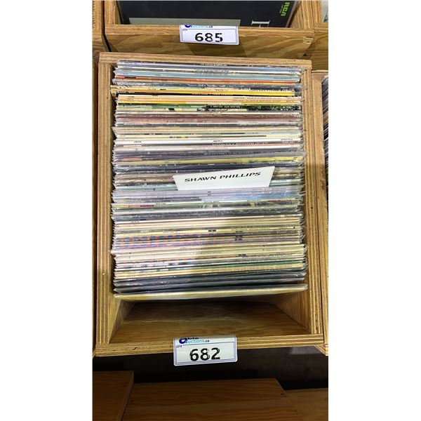 ROLLING BOX OF ASSORTED VINYL RECORDS