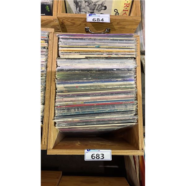 ROLLING BOX OF ASSORTED VINYL RECORDS