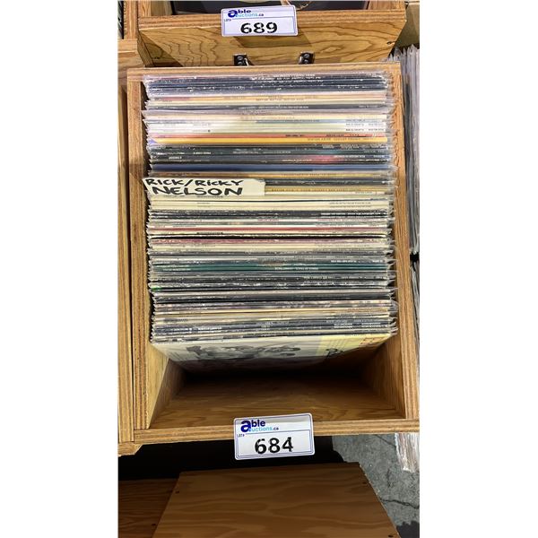 ROLLING BOX OF ASSORTED VINYL RECORDS