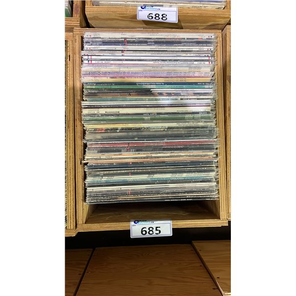 ROLLING BOX OF ASSORTED VINYL RECORDS